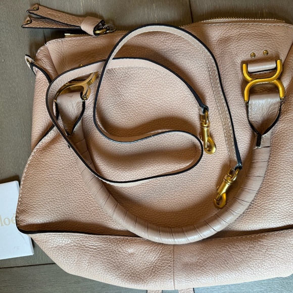 Chloe Medium Marcie Calfskin Blush Pink Leather Handbag Authentic Used - Picture 2 of 7